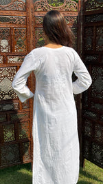 将图像加载到图库查看器中， Women&#39;s Lucknowi Handcrafted Cotton Chikankari Kurti - HONC0245099
