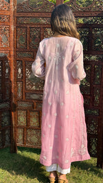 Load image into Gallery viewer, Nafasat Women's Lucknowi Handcrafted Mul Chanderi Chikankari Kurti - HONC0252676