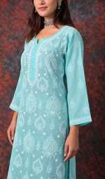 Women's Lucknowi Handcrafted Cotton Chikankari Kurti- HONC0392405