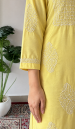 Mantasha Women's Lucknowi Handcrafted Cotton Chikankari Kurti - HONC0135326