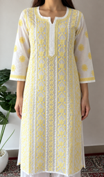 Women's Lucknowi Handcrafted Cotton Chikankari Kurti- HONC0392415