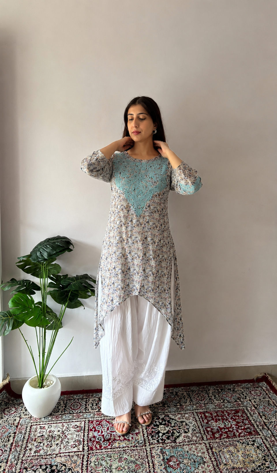 Cotton Chikankari Stitched Kurti Nc422534