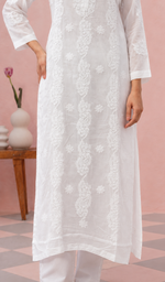 Women's Lucknowi Handcrafted Cotton Chikankari Kurti - HONC0220649
