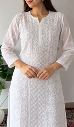 Women's Lucknowi Handcrafted Cotton Chikankari Kurti - HONC0280041
