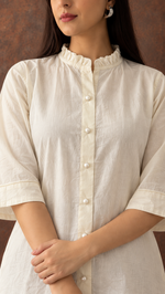 Women's Lakhnavi Handcrafted Cotton Chikankari Top And Palazzo Set - HONC013654