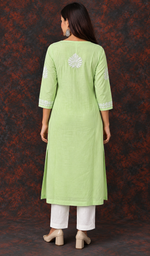 Women's Lucknowi Handcrafted Cotton Chikankari Kurti- HONC0392355