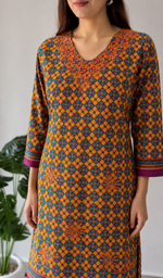 Multicolor Cotton Chikankari Stitched Kurti