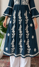 Women's Lucknowi Handcrafted Cotton Chikankari Kurti - HONC0114359