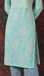 Sufiyani Women's Lucknowi Handcrafted Cotton Chikankari Kurti - HONC0138239