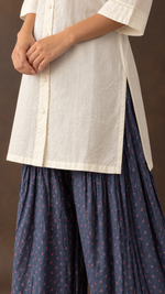 Women's Lakhnavi Handcrafted Cotton Chikankari Top And Palazzo Set - HONC012816