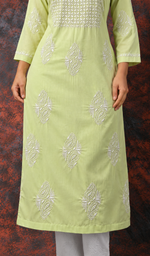 Women's Lucknowi Handcrafted Cotton Chikankari Kurti - HONC0161351