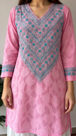 Women's Lucknowi Handcrafted Crepe Chikankari Kurti- HONC0145511