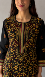 Women's Lakhnavi Handcrafted Cotton Chikankari Kurti - HONC04417