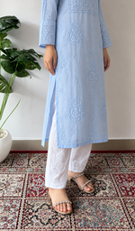 Iqra Women's Lucknowi Handcrafted Cotton Chikankari Kurti - HONC0394211