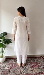 Women's Lucknowi Handcrafted Muslin Chikankari Kurti - HONC0149461