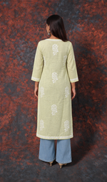 Women's Lucknowi Handcrafted Cotton Chikankari Kurti- HONC0392379