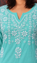 Mahek  Women's Lucknowi Handcrafted Cotton Chikankari Kurti - HONC0109579