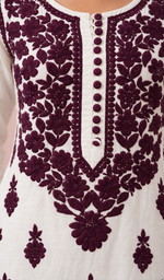 Women's Lucknowi Handcrafted Mul Cotton Chikankari Kurti- HONC0339913