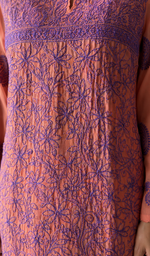 Women's Lakhnavi Handcrafted Faux-Georgette Chikankari Kurti - n1556