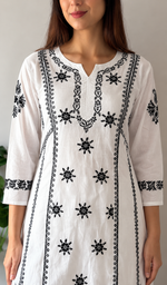 Divya Women's Lucknowi Handcrafted Cotton Chikankari Dress - HONC0213387