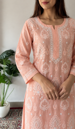 Women's Lucknowi Handcrafted Cotton Chikankari Kurti- HONC0392388