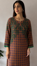 Multicolor Cotton Chikankari Stitched Kurti HONC065062