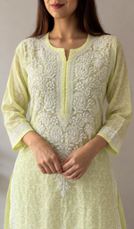 Women's Lucknowi Handcrafted Cotton Chikankari Kurti- HONC0392394