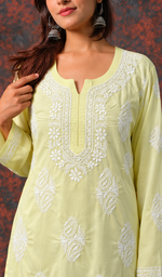 Women's Lucknowi Handcrafted Cotton Chikankari Kurti- HONC0129493