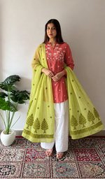 Women's Lucknowi Handcrafted Cotton Chikankari Dupatta - HONC0306248