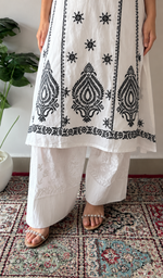 Divya Women's Lucknowi Handcrafted Cotton Chikankari Dress - HONC0213387