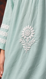 Falak Women's Lucknowi Handcrafted Cotton Chikankari Kurti - HONC0220704
