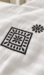 Lakhnavi Handcrafted Cotton Chikankari Bedsheet Set - HONC0394517