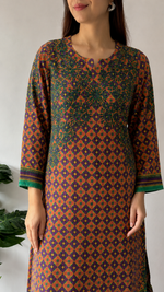 Multicolor Cotton Chikankari Stitched Kurti HONC065062