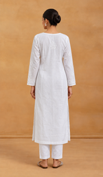 Women's Lucknowi Handcrafted Cotton Chikankari Kurti - HONC0113609