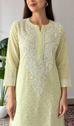 Women's Lucknowi Handcrafted Cotton Chikankari Kurti- HONC0392384