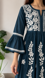 Women's Lucknowi Handcrafted Cotton Chikankari Kurti - HONC0114359