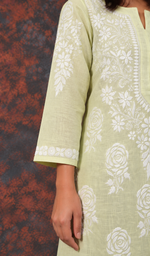 Women's Lucknowi Handcrafted Cotton Chikankari Kurti- HONC0392379