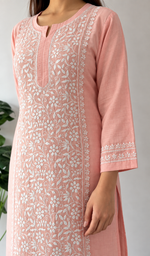 Iqra Women's Lucknowi Handcrafted Cotton Chikankari Kurti - HONC0164364