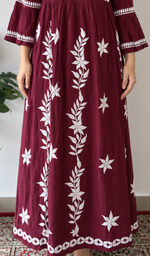 Women's Lucknowi Handcrafted Cotton Chikankari Dress - HONC060141