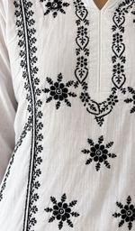 Divya Women's Lucknowi Handcrafted Cotton Chikankari Dress - HONC0213387