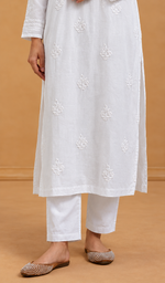 Women's Lucknowi Handcrafted Cotton Chikankari Kurti - HONC0113609