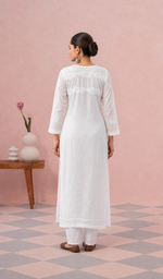 Women's Lucknowi Handcrafted Cotton Chikankari Kurti - HONC0220649