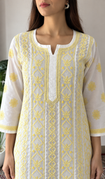 Women's Lucknowi Handcrafted Cotton Chikankari Kurti- HONC0392415