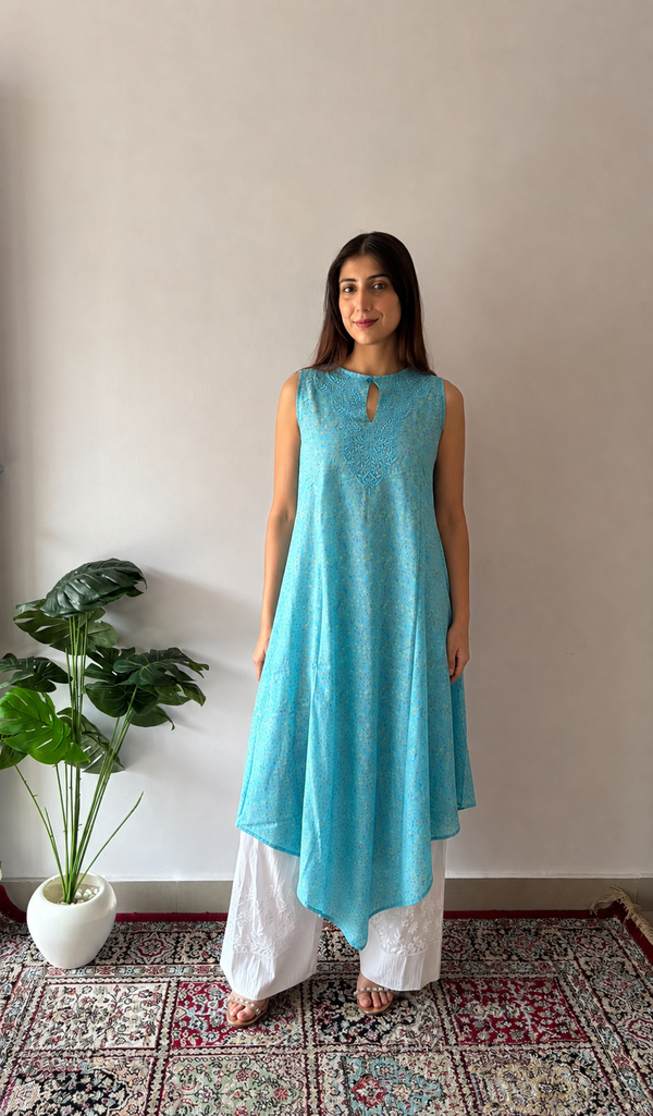 Cotton Chikankari Stitched Kurti Honc070226