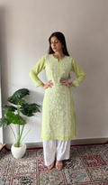 Iqra Women's Lucknowi Handcrafted Cotton Chikankari Kurti - HONC0141263