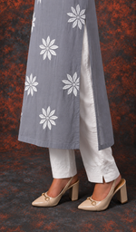 Aafia Women's Lucknowi Handcrafted Cotton Chikankari Kurti - HONC0162930