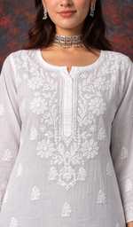 Women's Lucknowi Handcrafted Cotton Chikankari Kurti - HONC0105869
