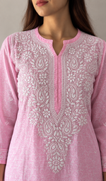Women's Lucknowi Handcrafted Cotton Chikankari Kurti- HONC0392398