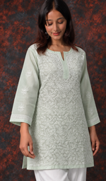 Women's Lakhnavi Handcrafted Cotton Chikankari Top - HONC0392432