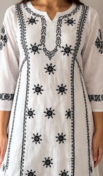 Divya Women's Lucknowi Handcrafted Cotton Chikankari Dress - HONC0213387